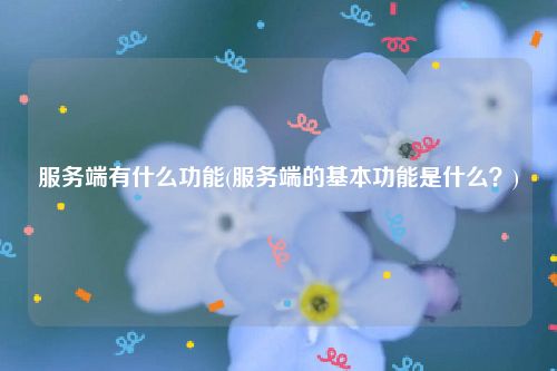 服务端有什么功能(服务端的基本功能是什么？)