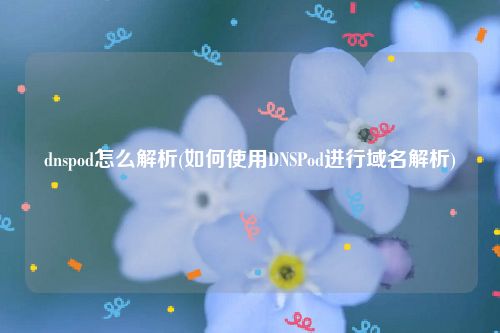 dnspod怎么解析(如何使用DNSPod进行域名解析)