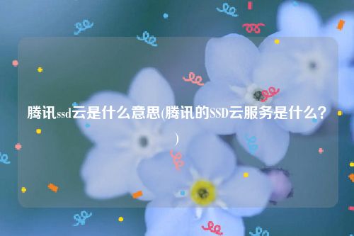 腾讯ssd云是什么意思(腾讯的SSD云服务是什么？)