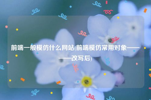 前端一般模仿什么网站(前端模仿常用对象————改写后)