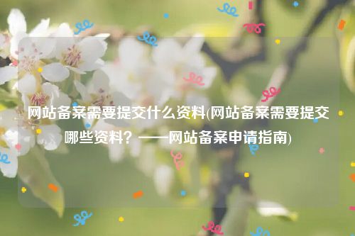 网站备案需要提交什么资料(网站备案需要提交哪些资料？——网站备案申请指南)