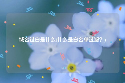 域名过白是什么(什么是白名单过滤？)