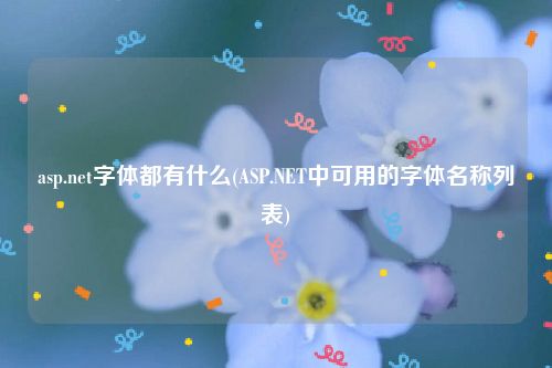 asp.net字体都有什么(ASP.NET中可用的字体名称列表)