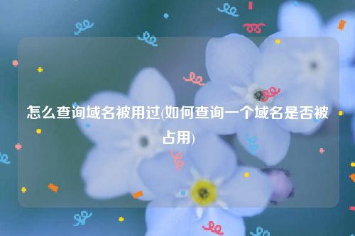 怎么查询域名被用过(如何查询一个域名是否被占用)