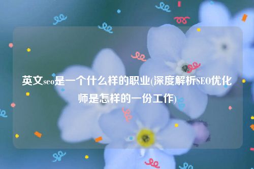 英文seo是一个什么样的职业(深度解析SEO优化师是怎样的一份工作)