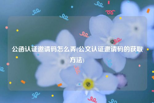 公函认证邀请码怎么弄(公文认证邀请码的获取方法)