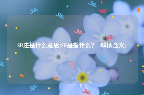 SH注是什么意思(SH是指什么？  解读含义)