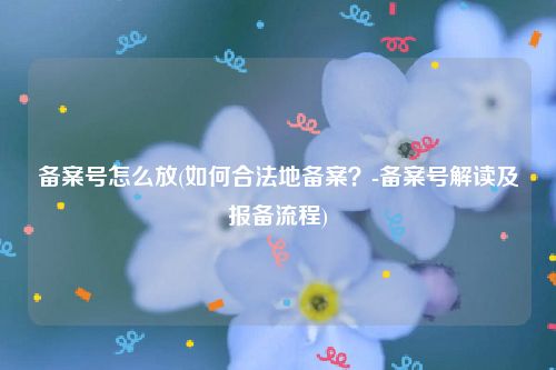 备案号怎么放(如何合法地备案？-备案号解读及报备流程)