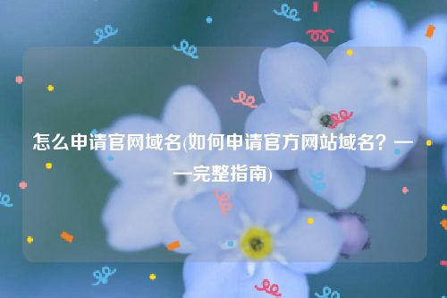 怎么申请官网域名(如何申请官方网站域名？——完整指南)