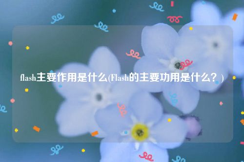 flash主要作用是什么(Flash的主要功用是什么？)